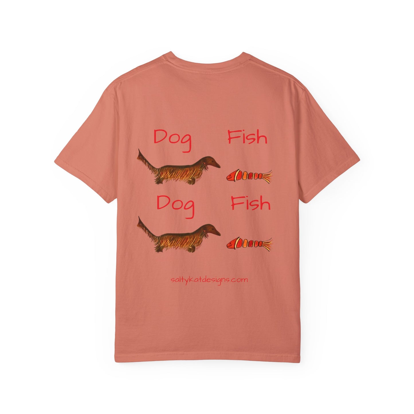 Dachsund and Fish T-Shirt - Cute and Whimsical Unisex Tee