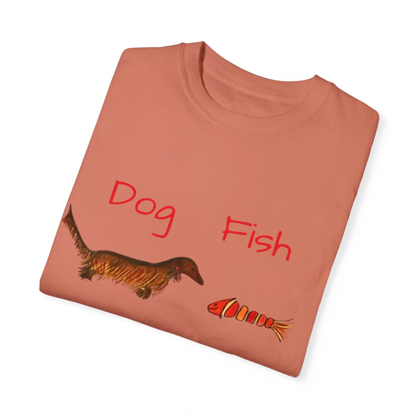 Dachsund and Fish T-Shirt - Cute and Whimsical Unisex Tee