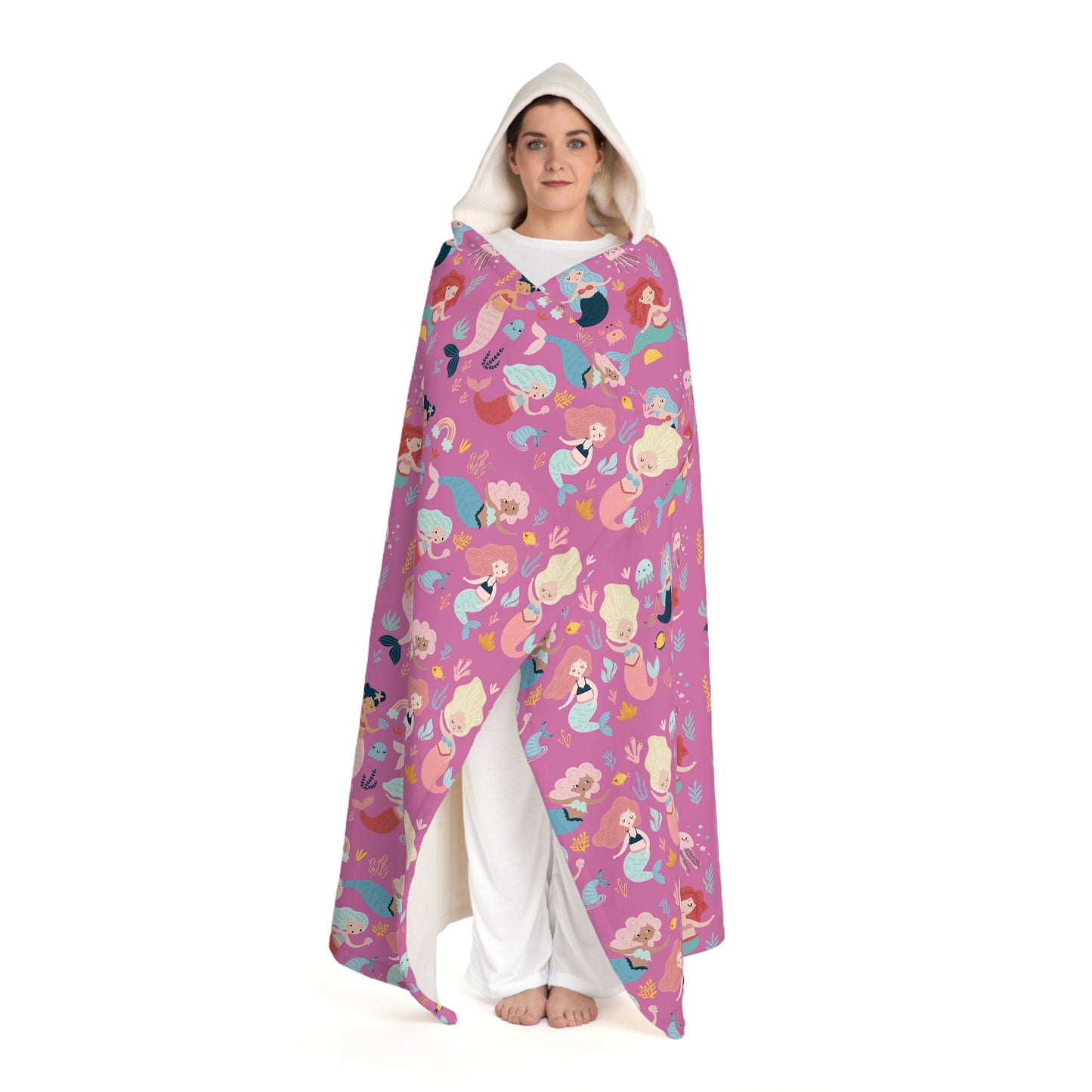 Mer Babies Hooded Sherpa Fleece Blanket - Perfect for Relaxing Evenings & Gifts