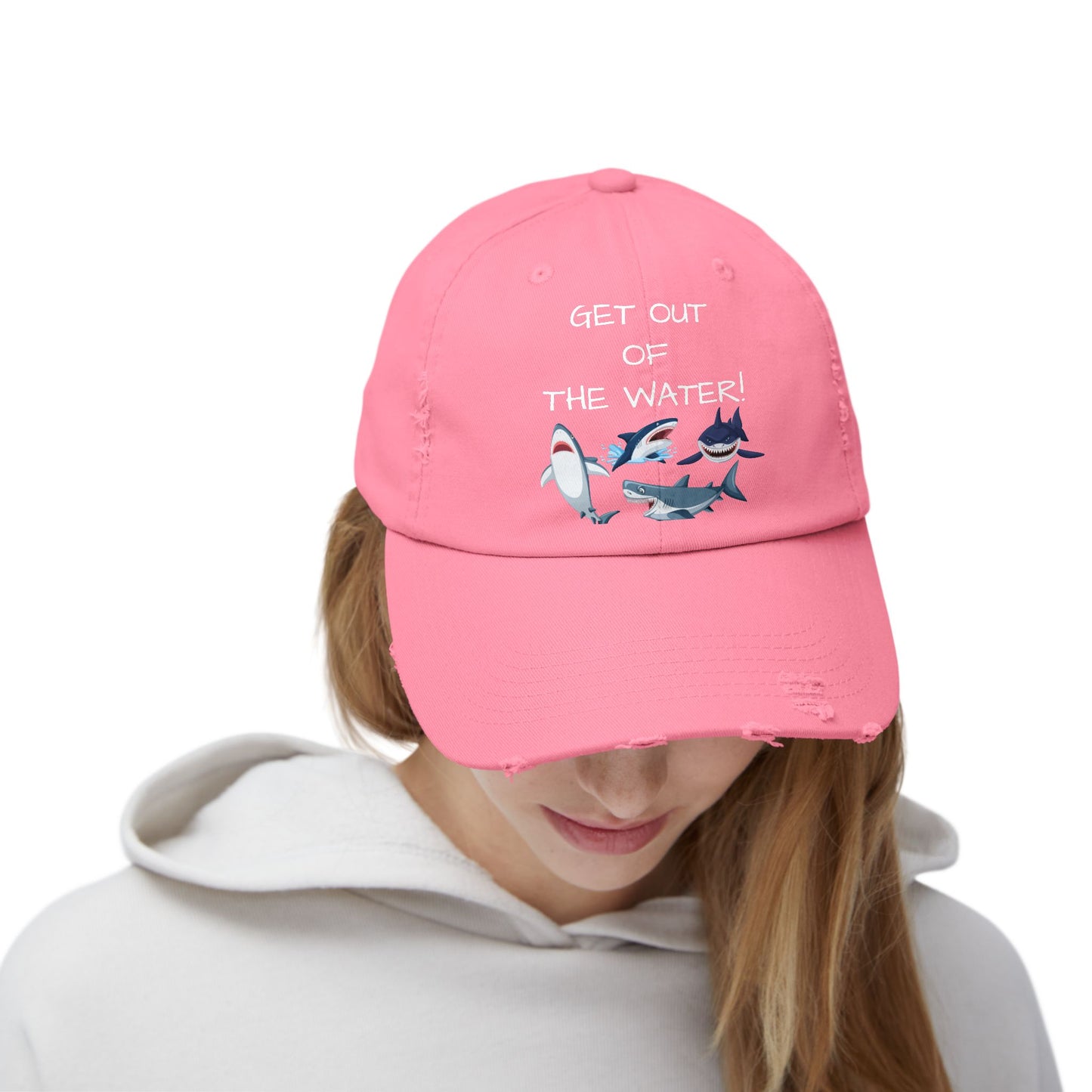 'Get Out of the Water!' Cap in Pink