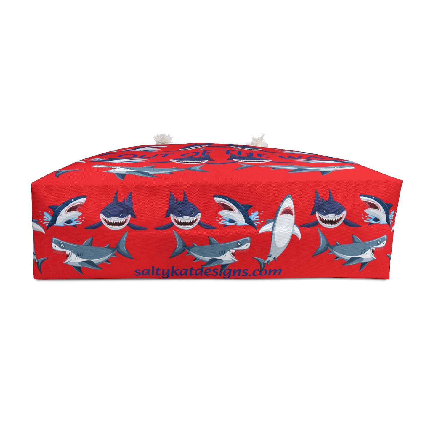 "Get Out Of The Water!" Beach/Boat Tote Bag (Red)