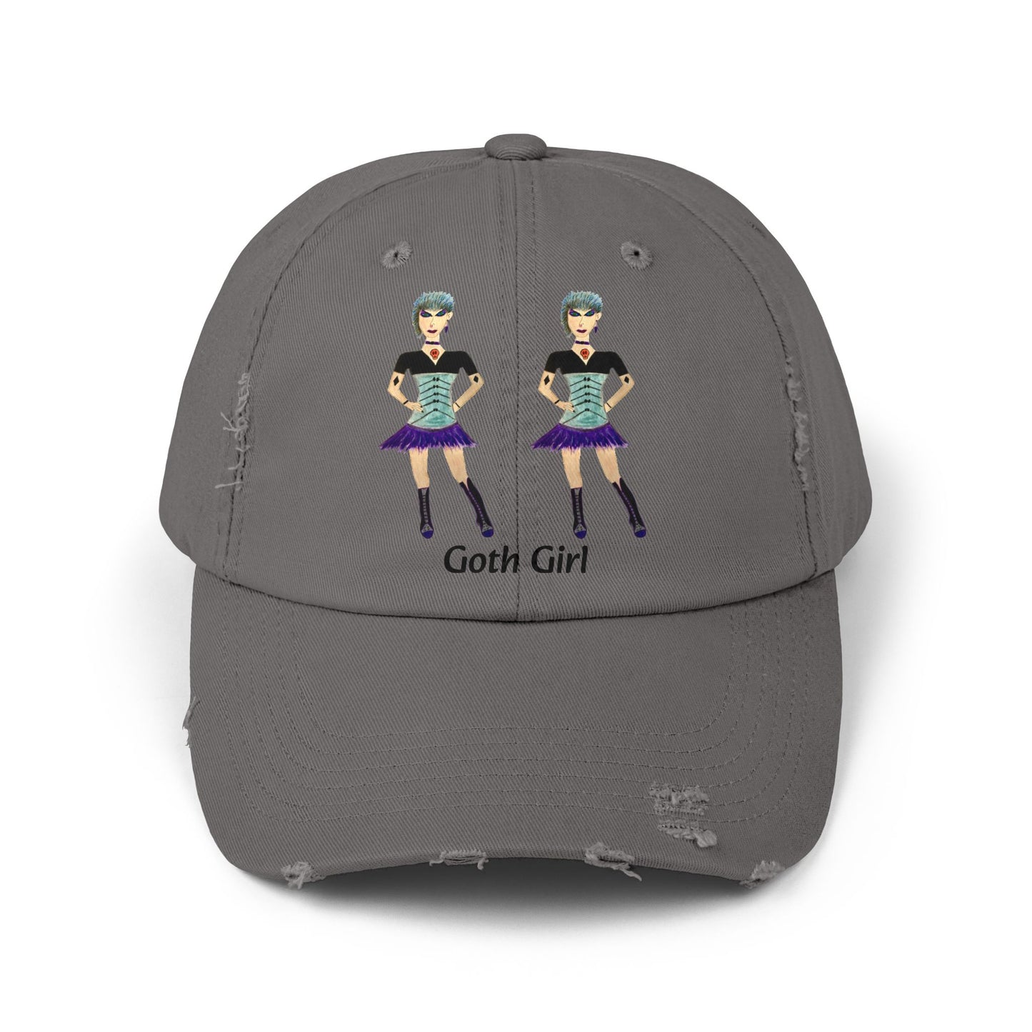 Goth Girl Pip Unisex Distressed Cap
