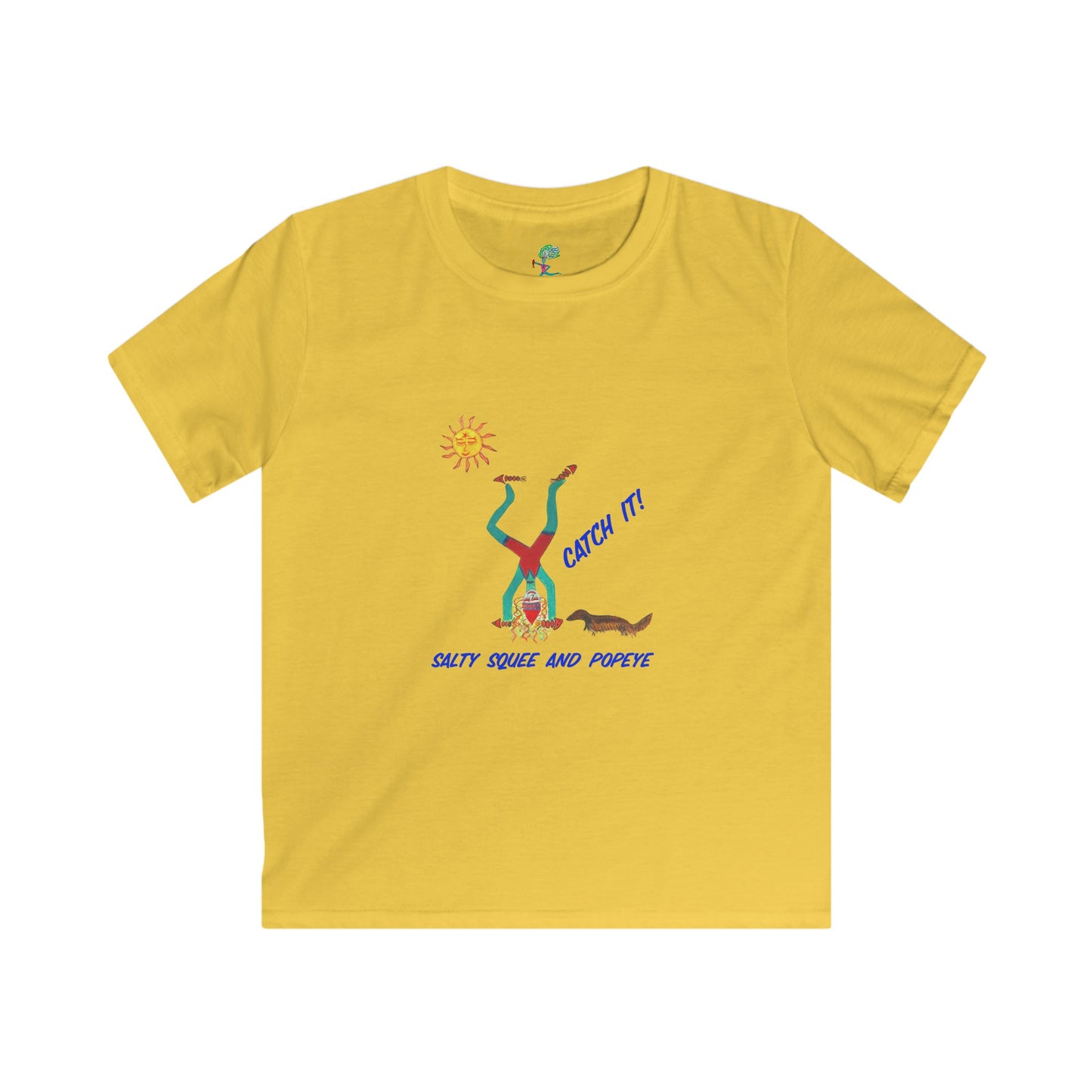 Salty Squee and Popeye Kids Softstyle Tee