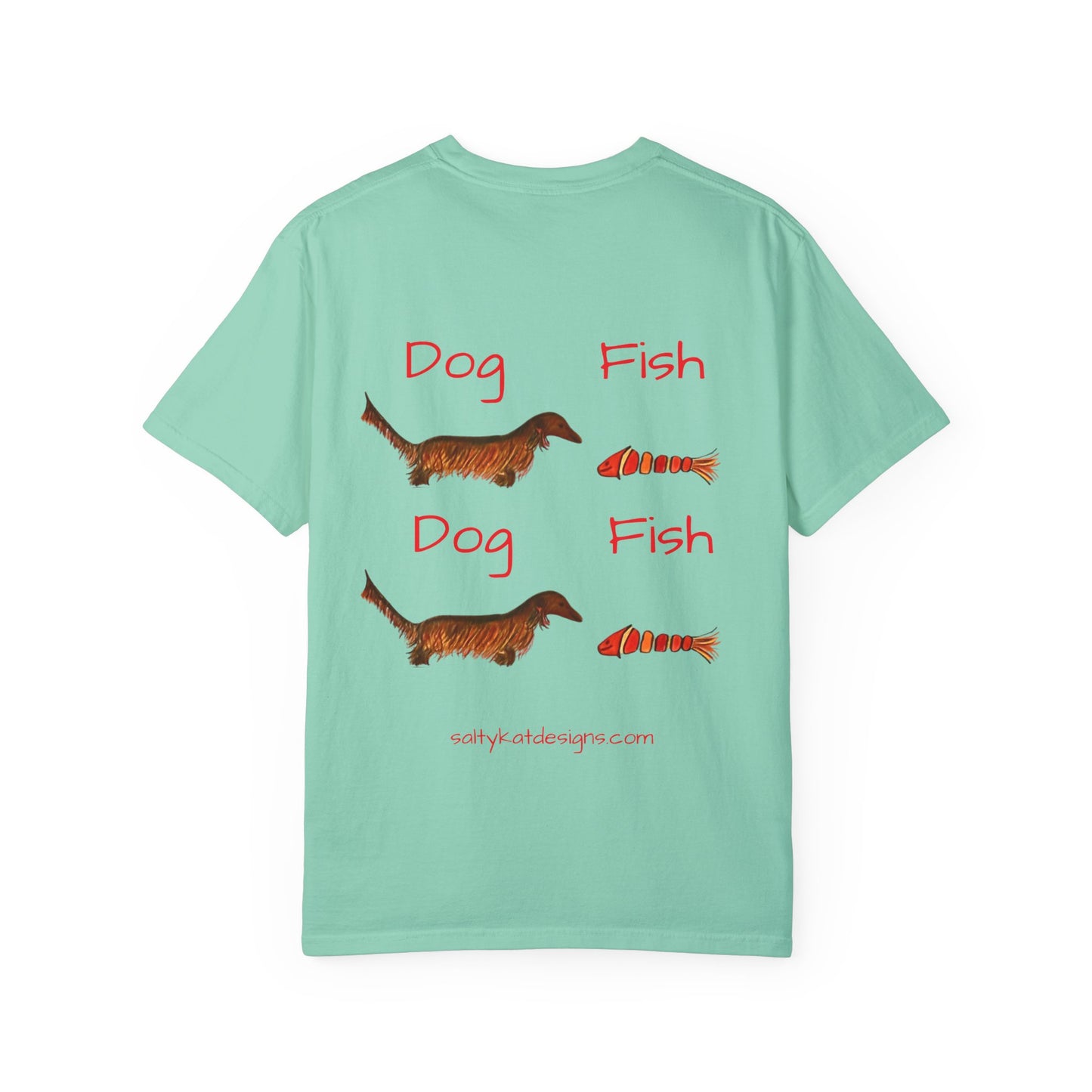 Dachsund and Fish T-Shirt - Cute and Whimsical Unisex Tee