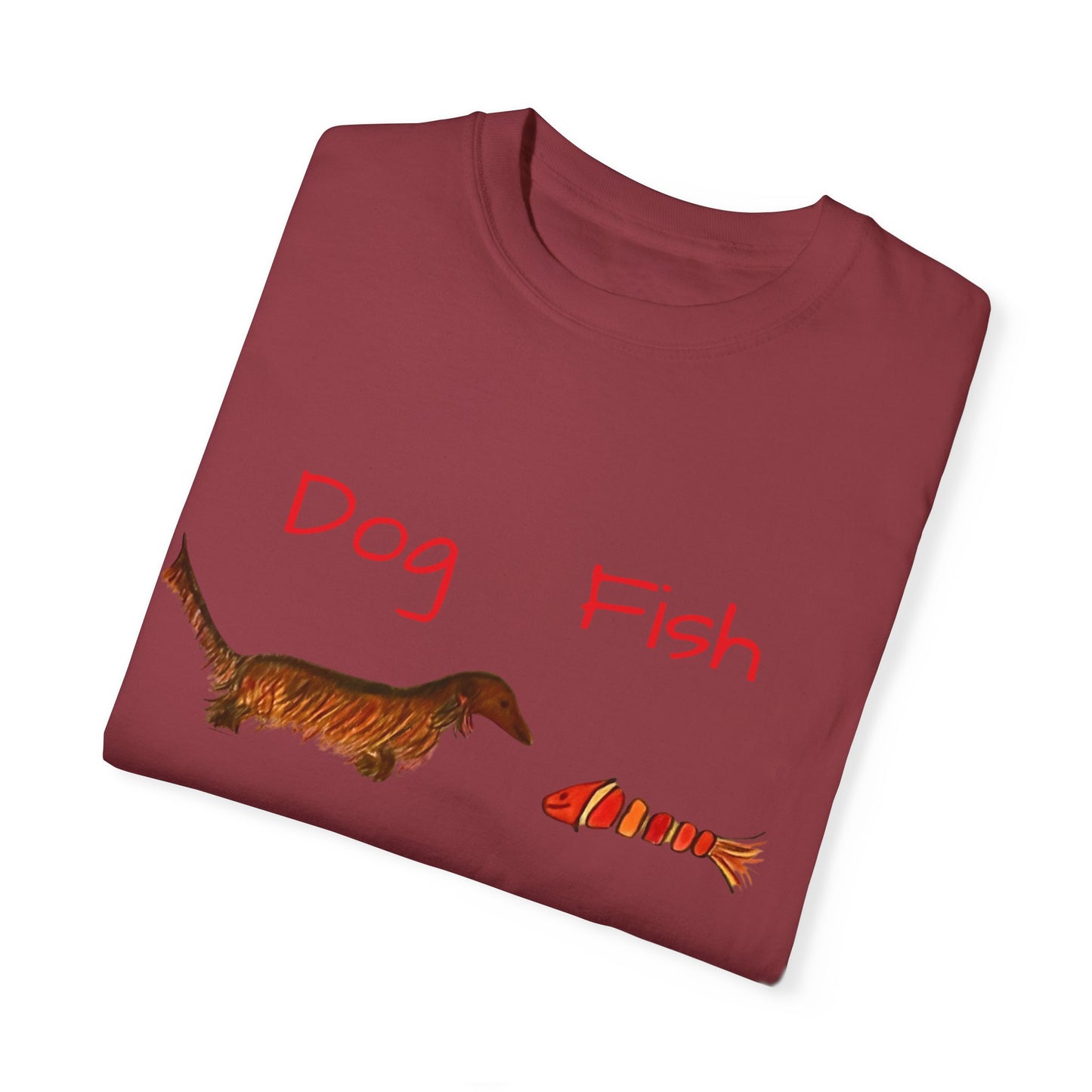 Dachsund and Fish T-Shirt - Cute and Whimsical Unisex Tee