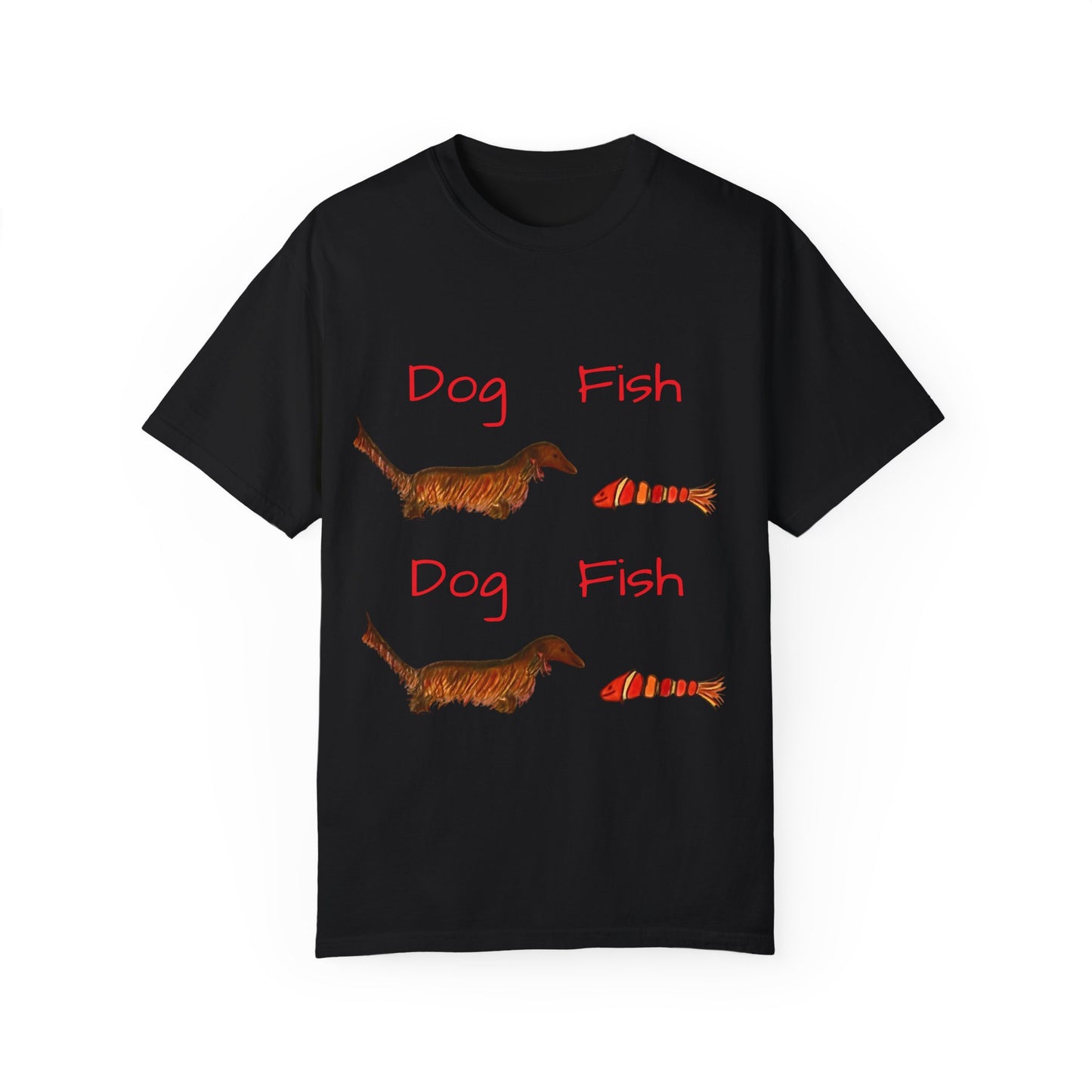Dachsund and Fish T-Shirt - Cute and Whimsical Unisex Tee