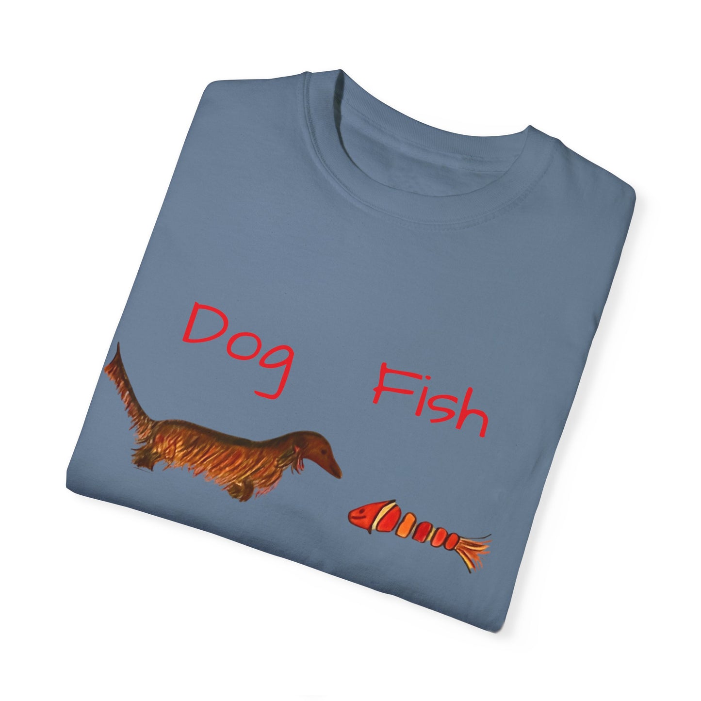Dachsund and Fish T-Shirt - Cute and Whimsical Unisex Tee