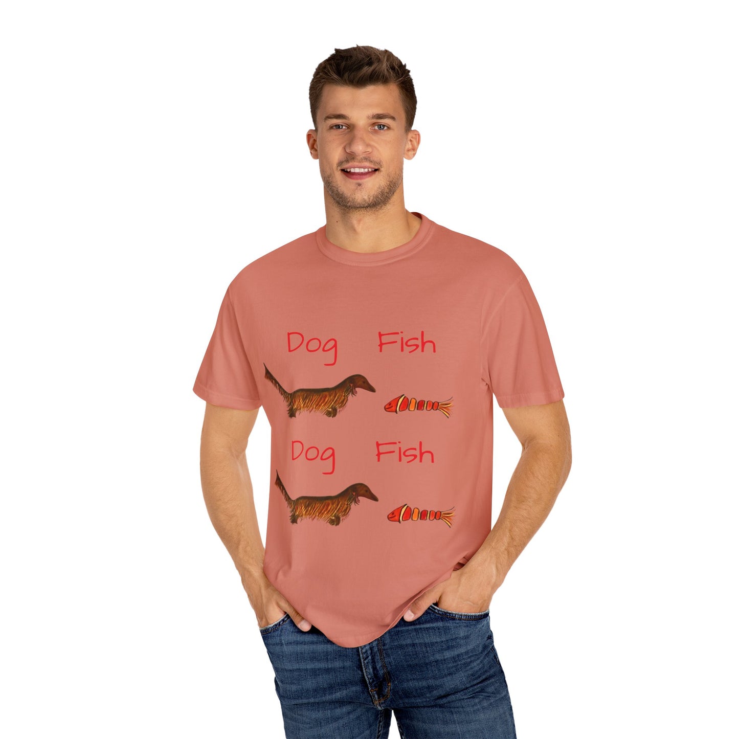 Dachsund and Fish T-Shirt - Cute and Whimsical Unisex Tee