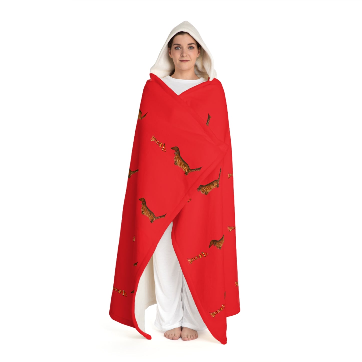 FiFi and The Fish Hooded Sherpa Fleece Blanket