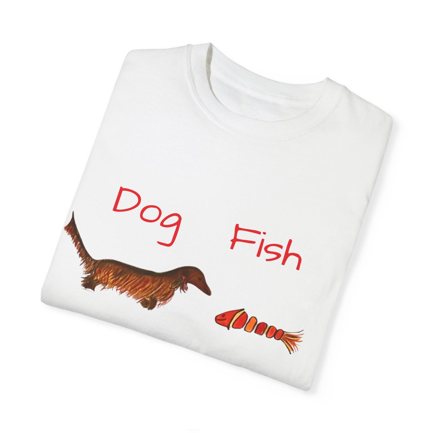 Dachsund and Fish T-Shirt - Cute and Whimsical Unisex Tee