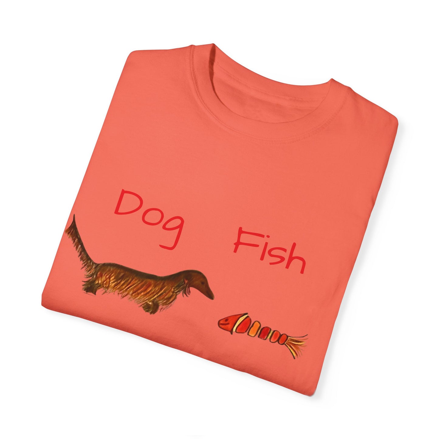 Dachsund and Fish T-Shirt - Cute and Whimsical Unisex Tee