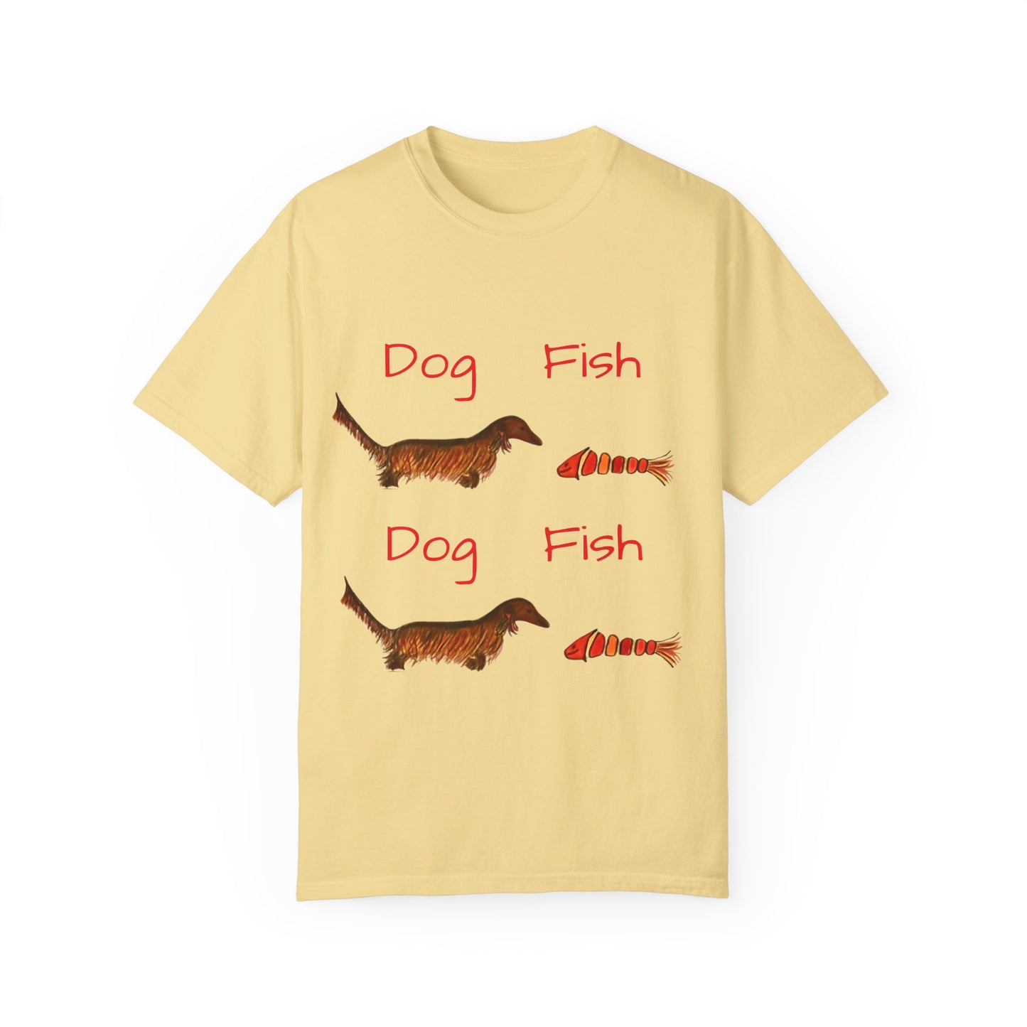 Dachsund and Fish T-Shirt - Cute and Whimsical Unisex Tee