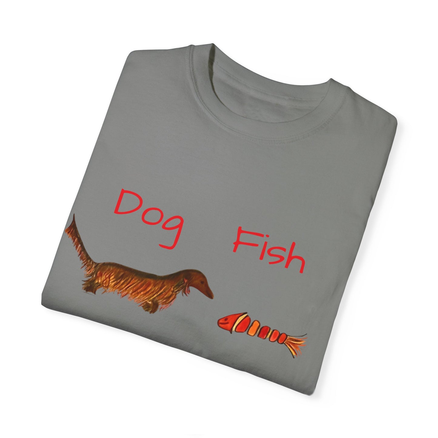 Dachsund and Fish T-Shirt - Cute and Whimsical Unisex Tee