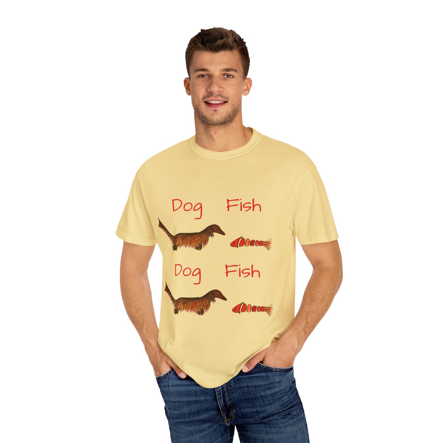 Dachsund and Fish T-Shirt - Cute and Whimsical Unisex Tee