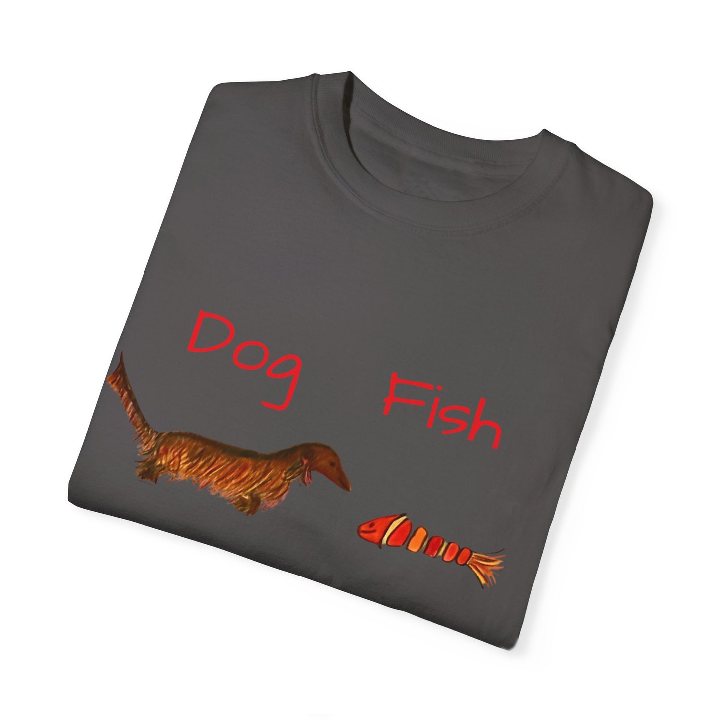 Dachsund and Fish T-Shirt - Cute and Whimsical Unisex Tee