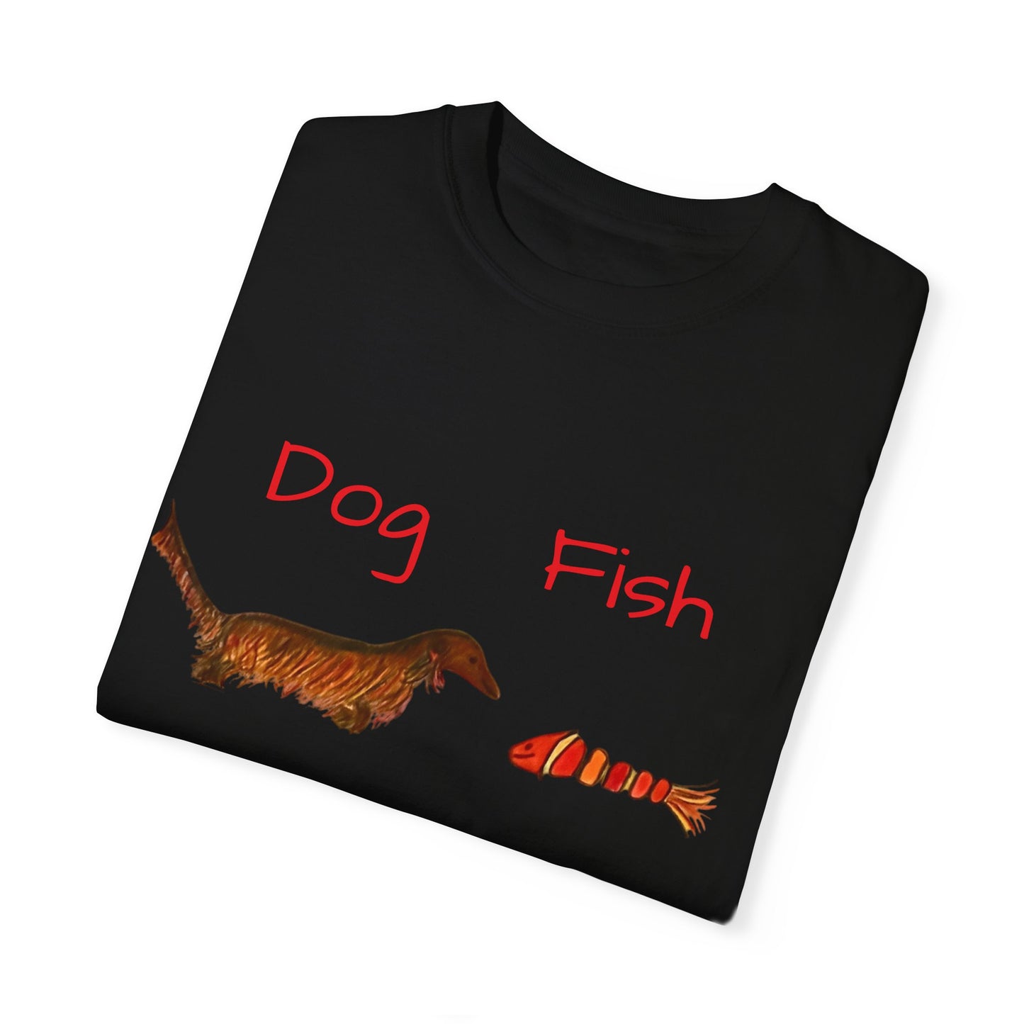 Dachsund and Fish T-Shirt - Cute and Whimsical Unisex Tee