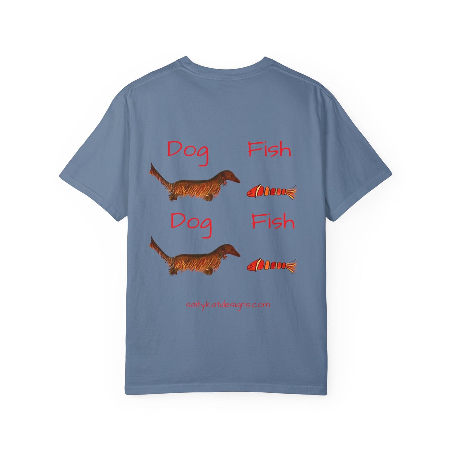Dachsund and Fish T-Shirt - Cute and Whimsical Unisex Tee