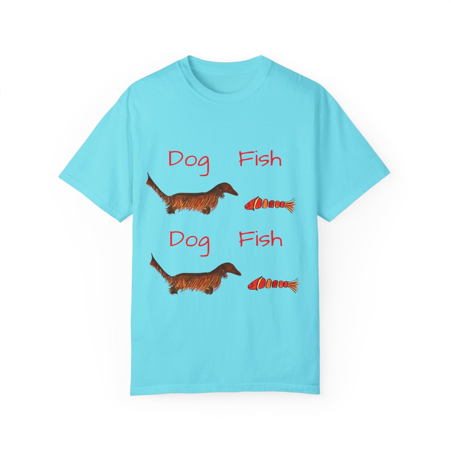Dachsund and Fish T-Shirt - Cute and Whimsical Unisex Tee