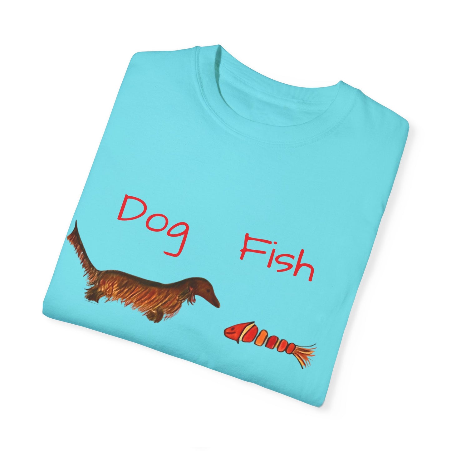 Dachsund and Fish T-Shirt - Cute and Whimsical Unisex Tee