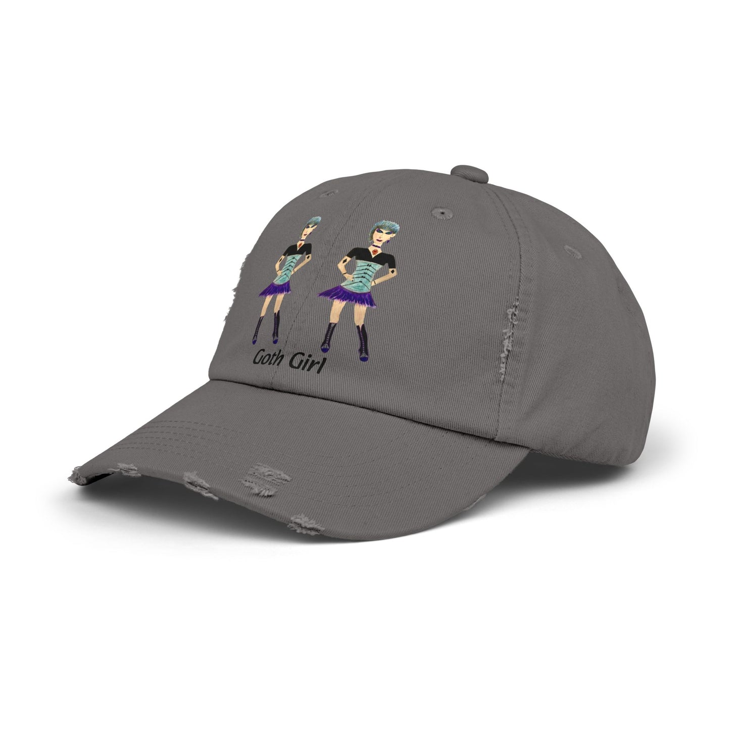 Goth Girl Pip Unisex Distressed Cap