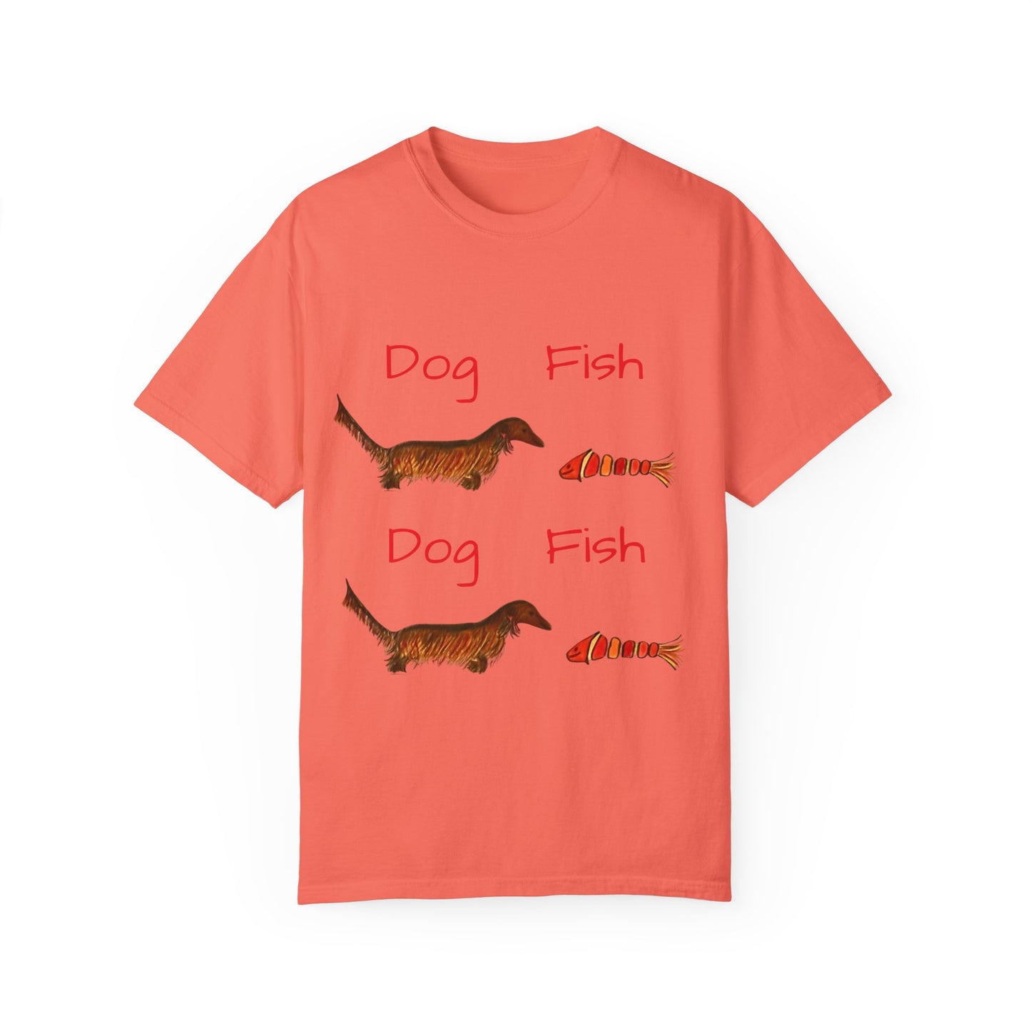 Dachsund and Fish T-Shirt - Cute and Whimsical Unisex Tee