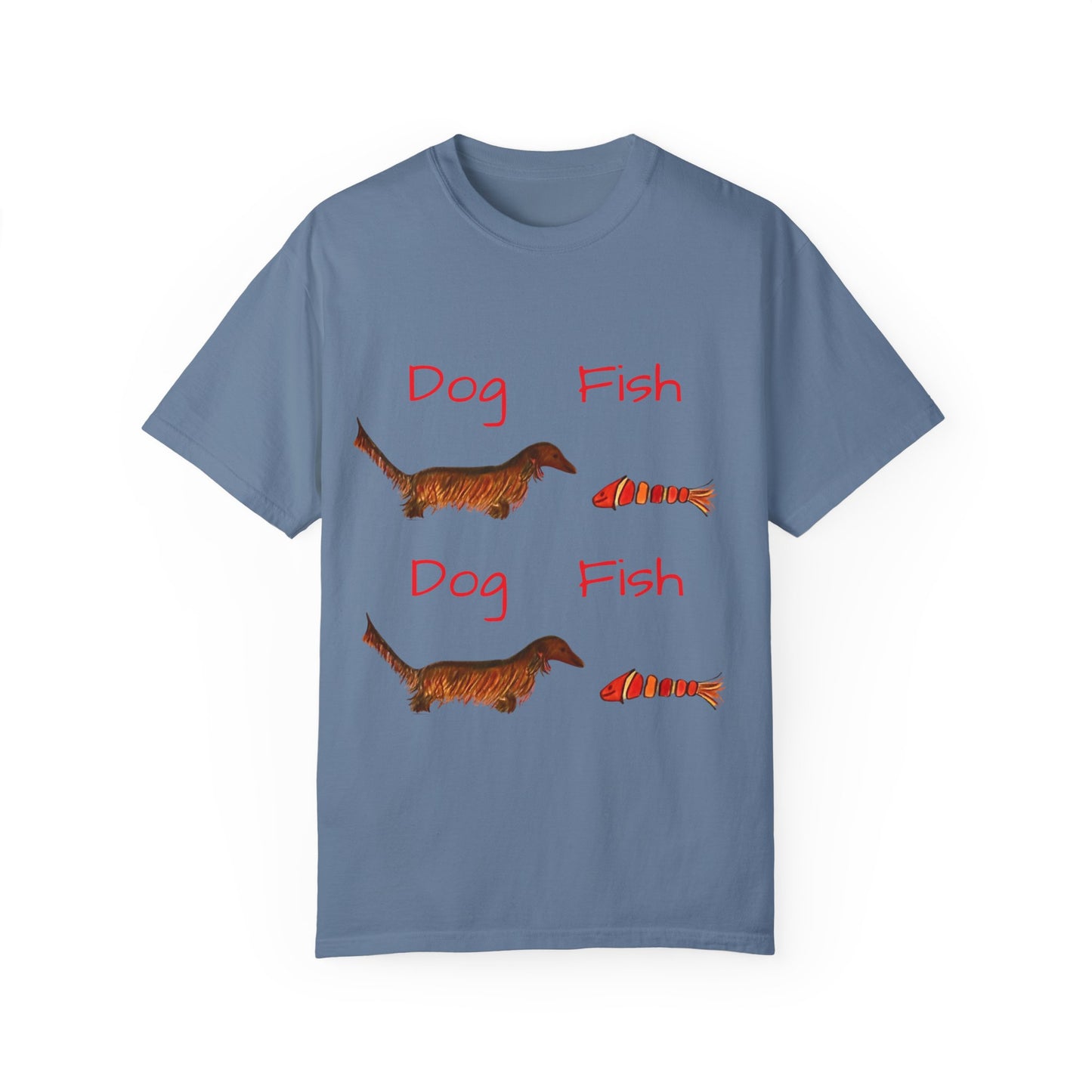 Dachsund and Fish T-Shirt - Cute and Whimsical Unisex Tee