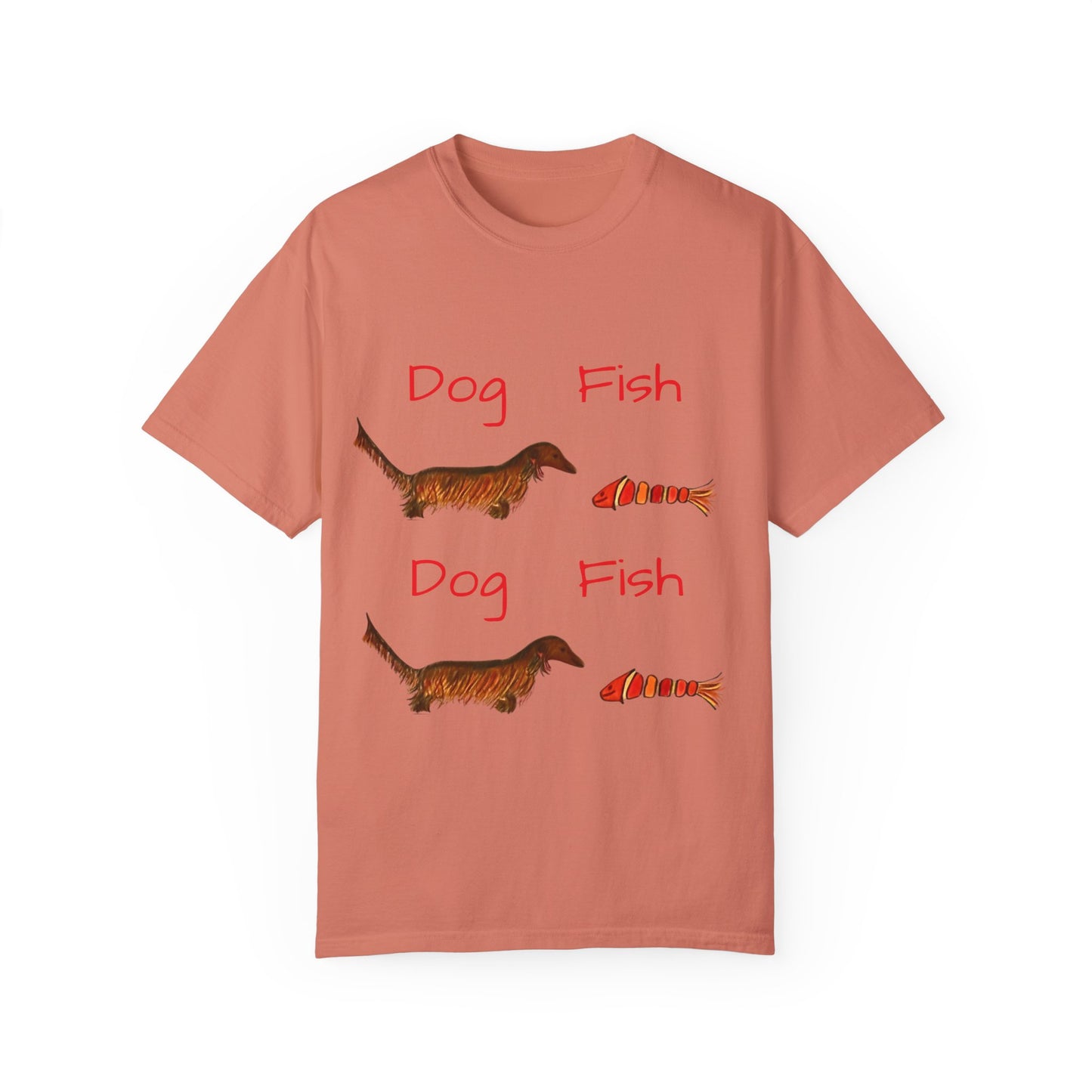 Dachsund and Fish T-Shirt - Cute and Whimsical Unisex Tee