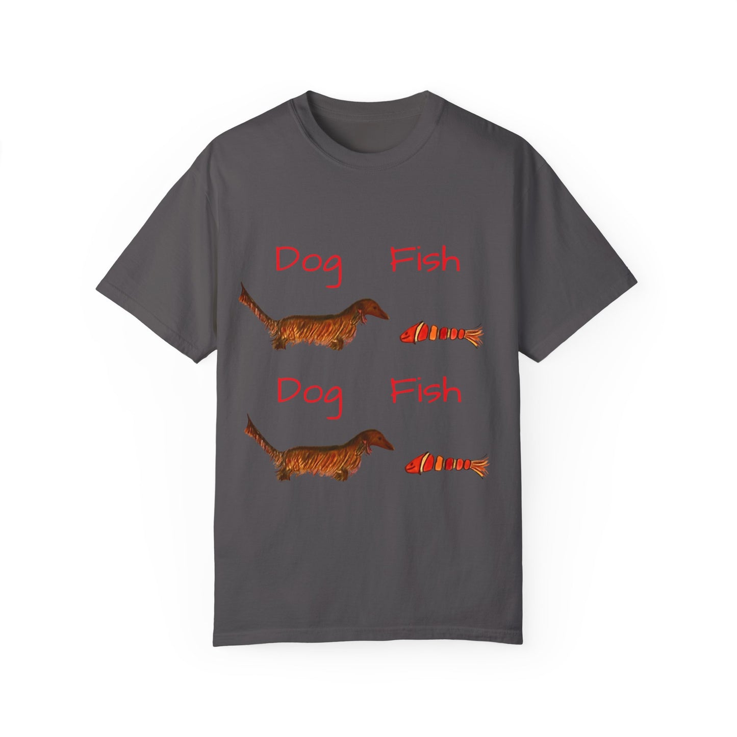 Dachsund and Fish T-Shirt - Cute and Whimsical Unisex Tee