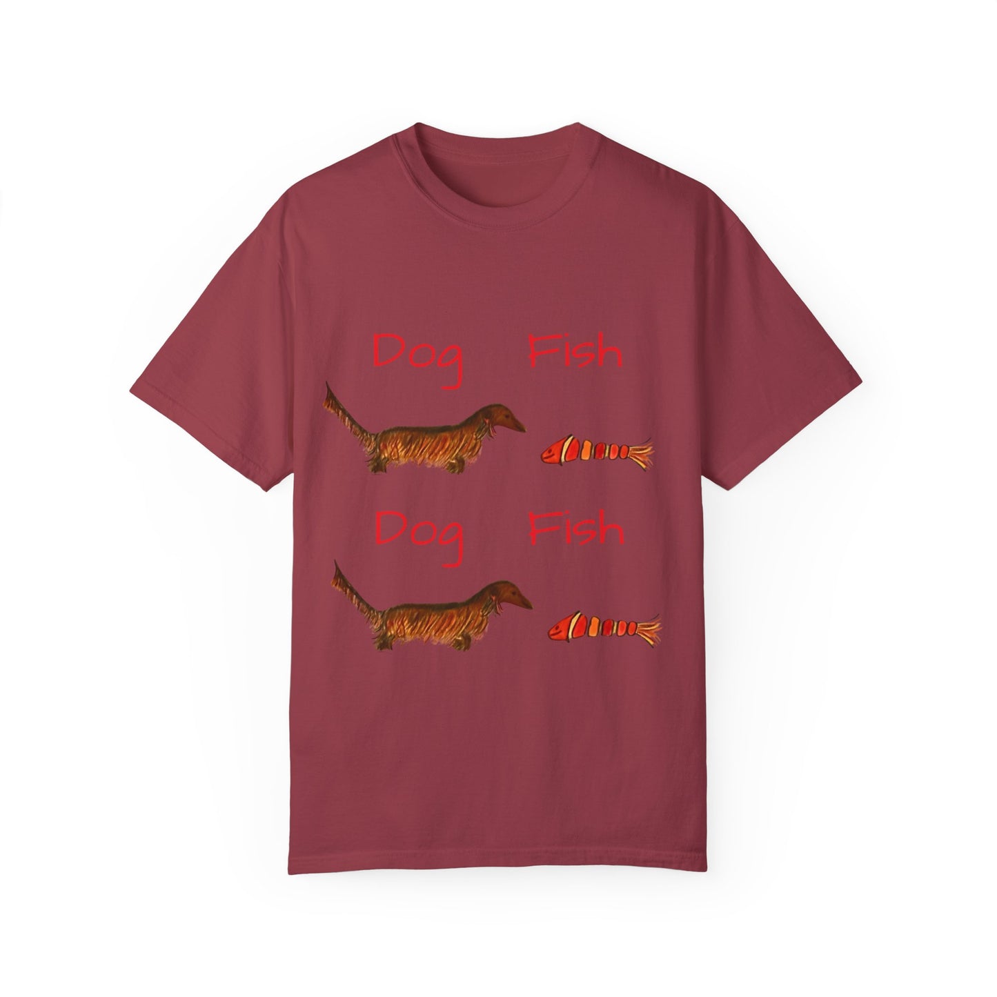 Dachsund and Fish T-Shirt - Cute and Whimsical Unisex Tee