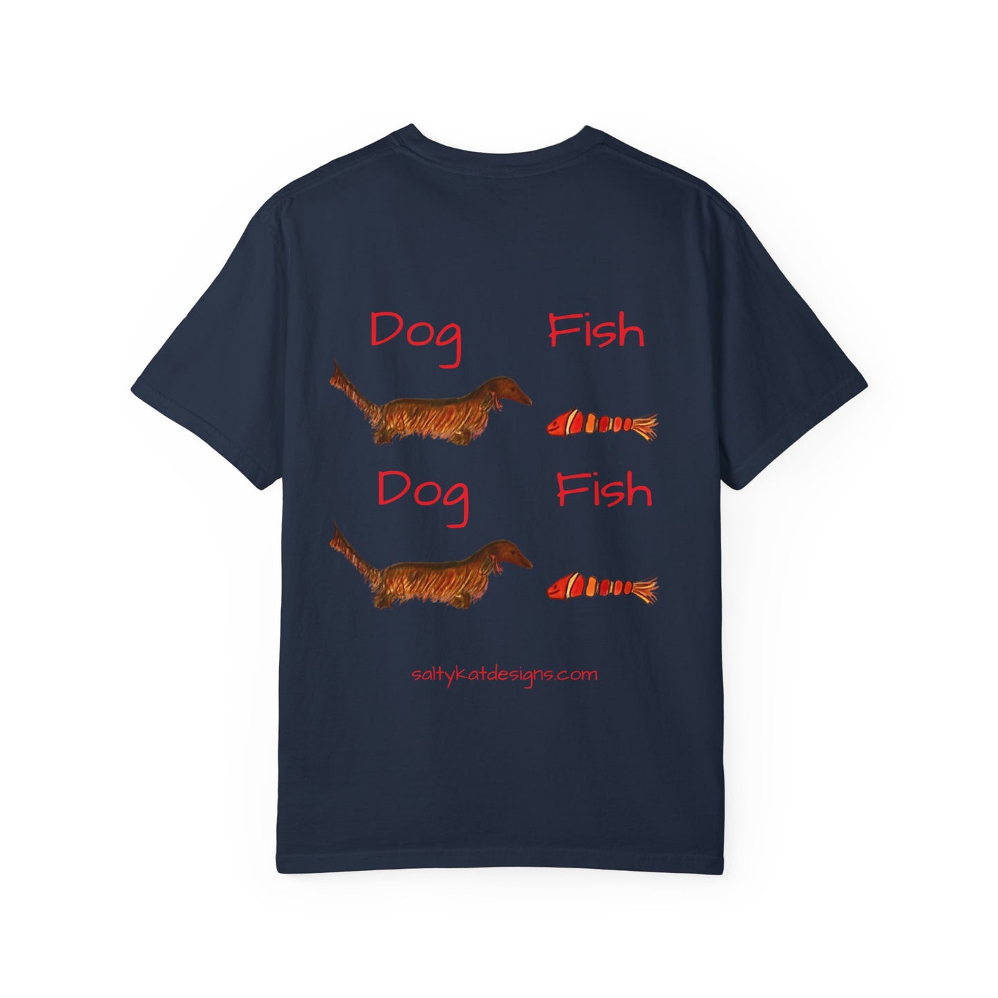 Dachsund and Fish T-Shirt - Cute and Whimsical Unisex Tee