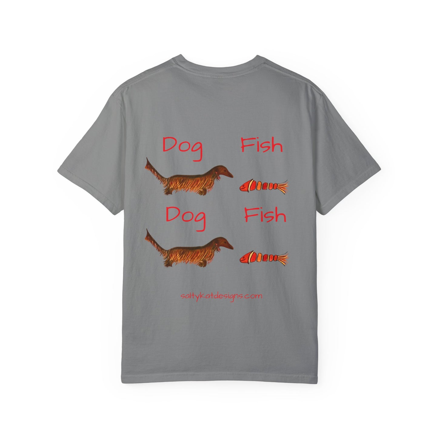 Dachsund and Fish T-Shirt - Cute and Whimsical Unisex Tee