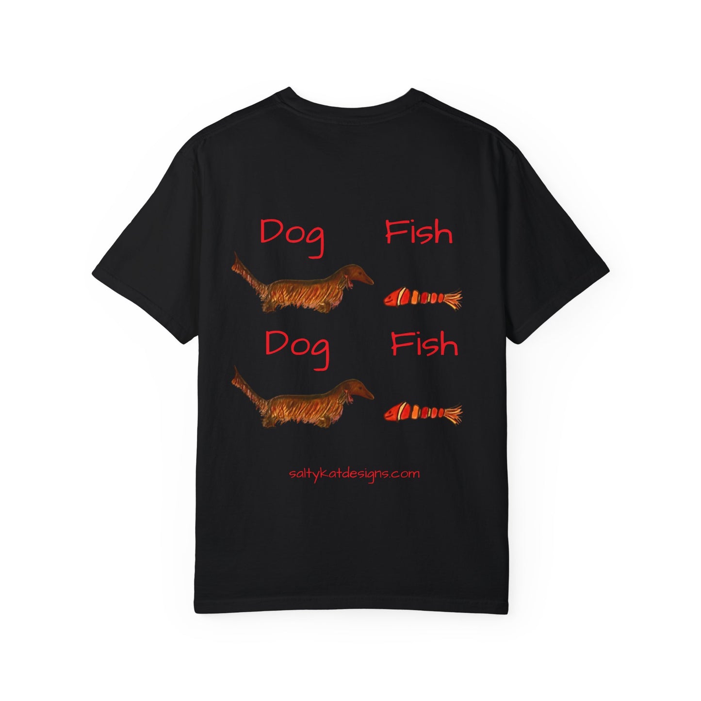Dachsund and Fish T-Shirt - Cute and Whimsical Unisex Tee
