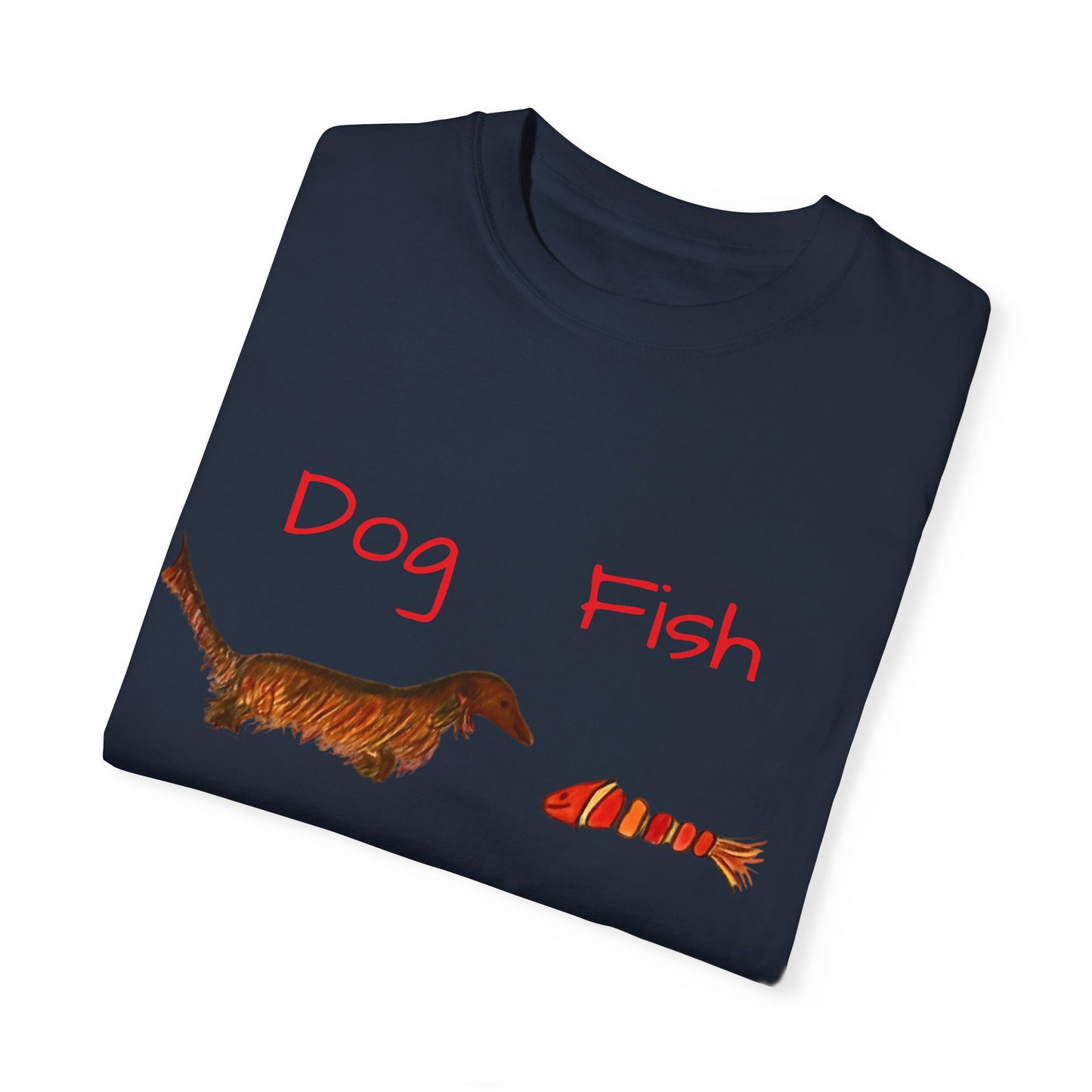 Dachsund and Fish T-Shirt - Cute and Whimsical Unisex Tee