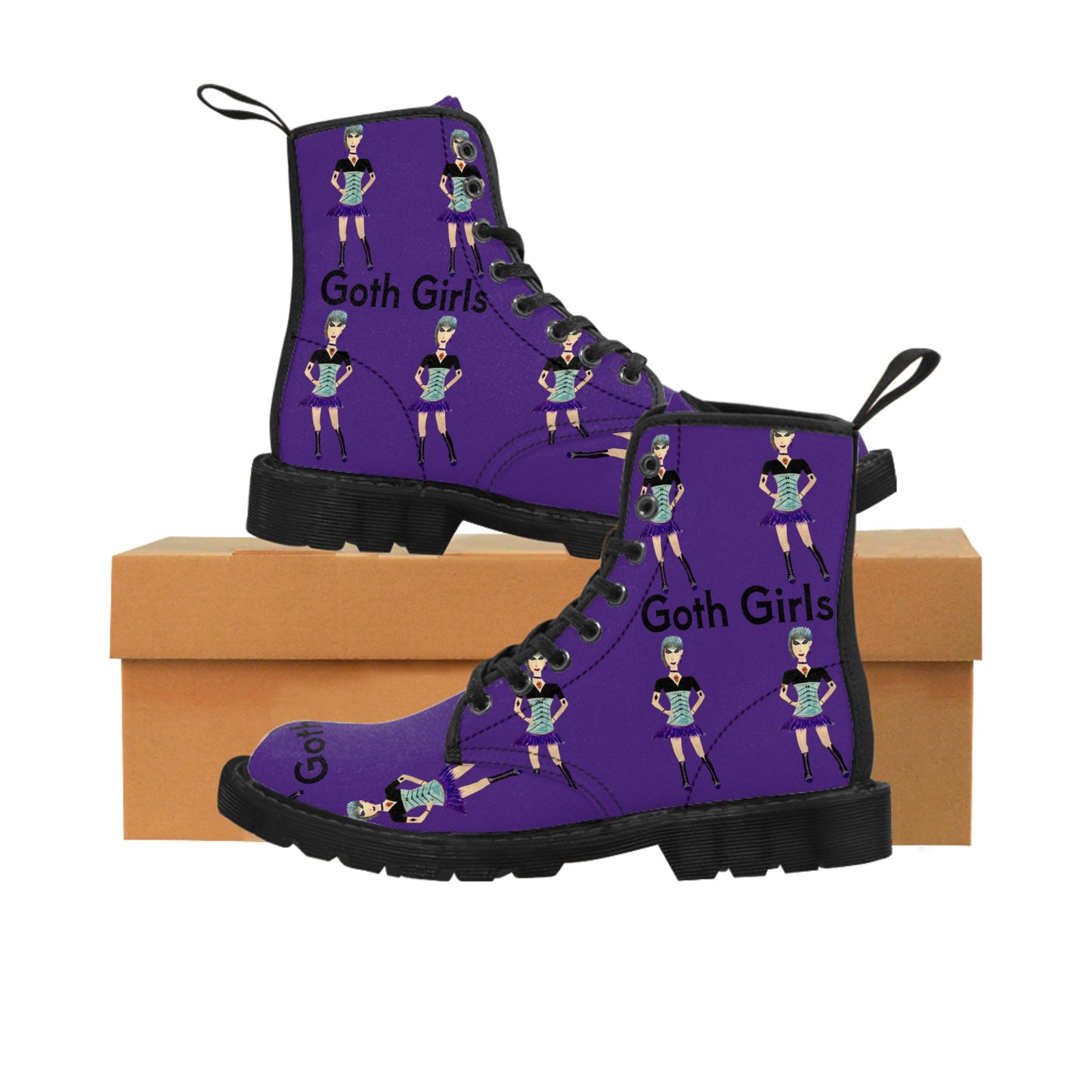 Goth Girls Pip Combat Boot