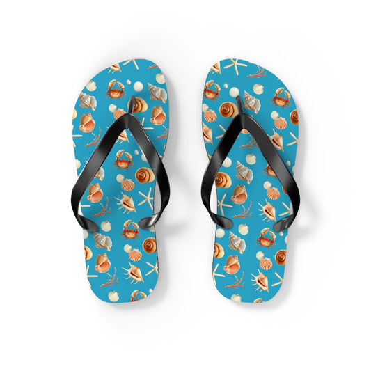 Sea Shells by the Seashore Flip Flops (S = 7/8  US)