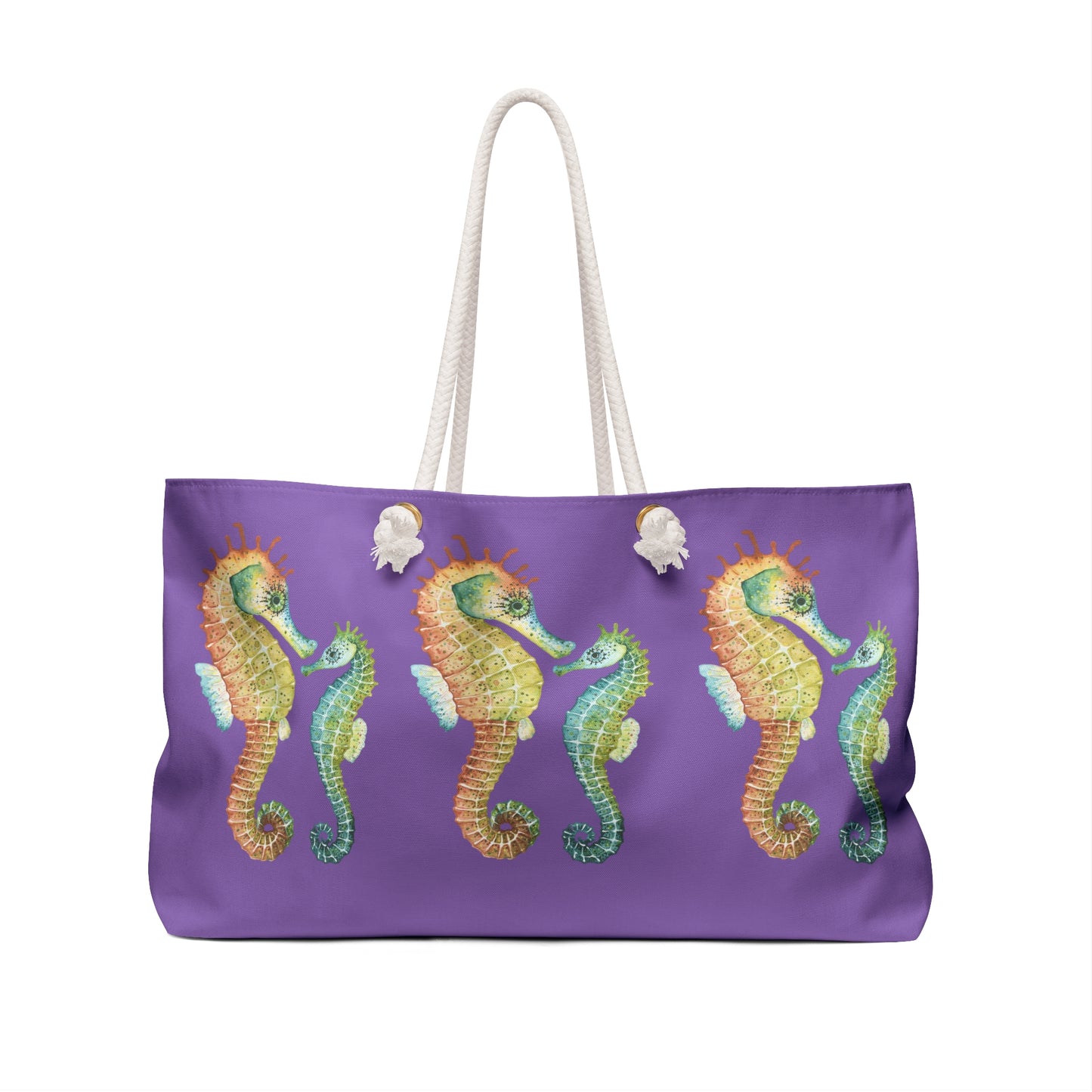 Sea Horse Love Beach Tote in Light Purple