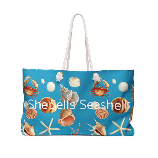 Weekender Bag - "She Sells Seashells"