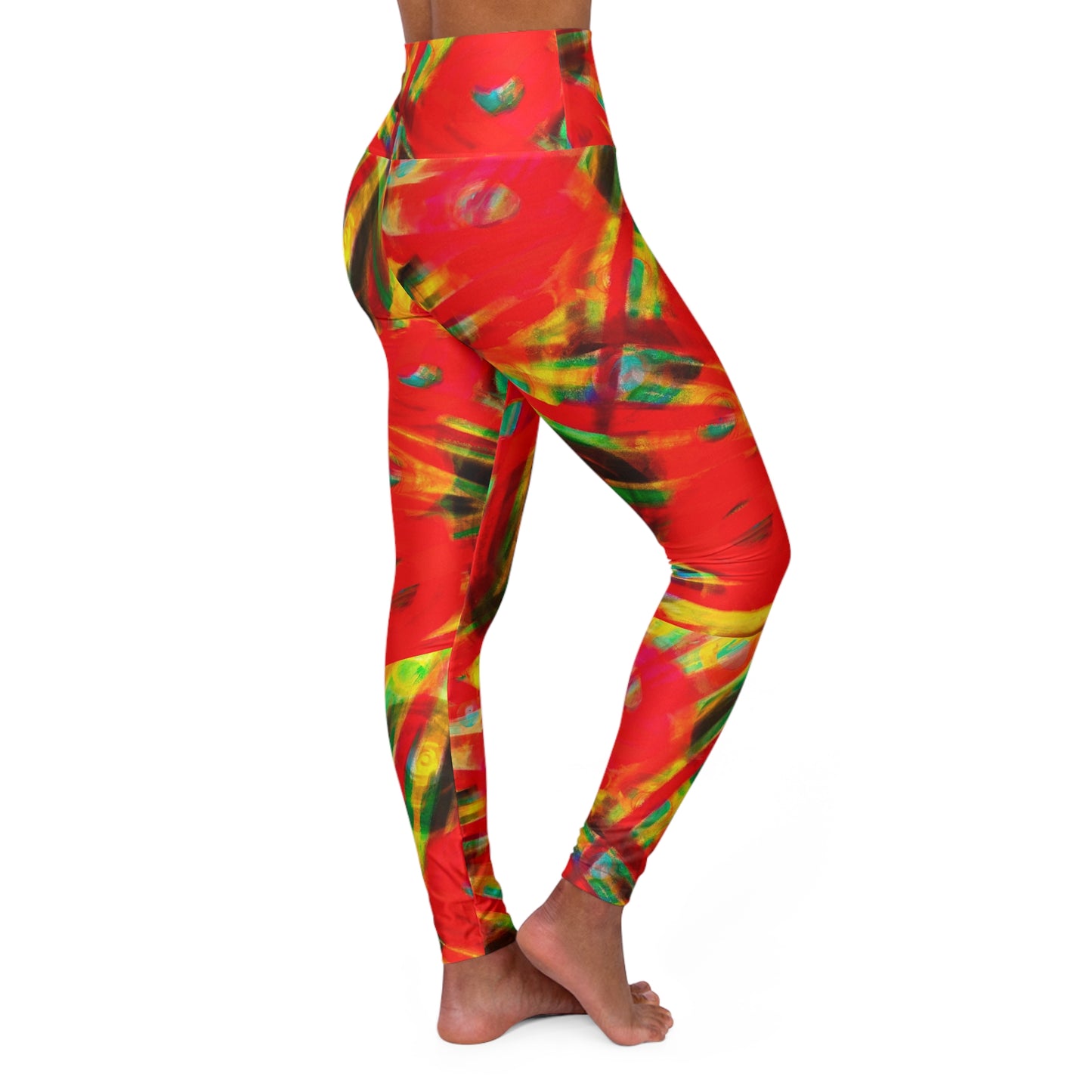 Colored Glass (Red) - High Waisted Yoga Leggings