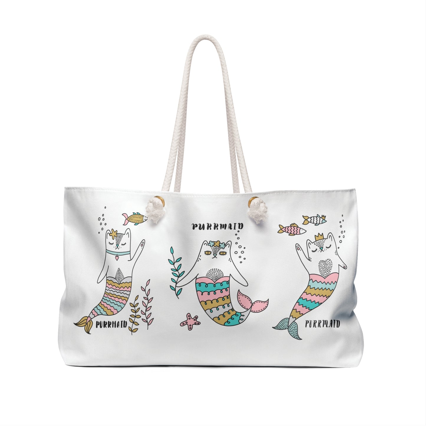 PurrMaid Cat Beach Tote Bag