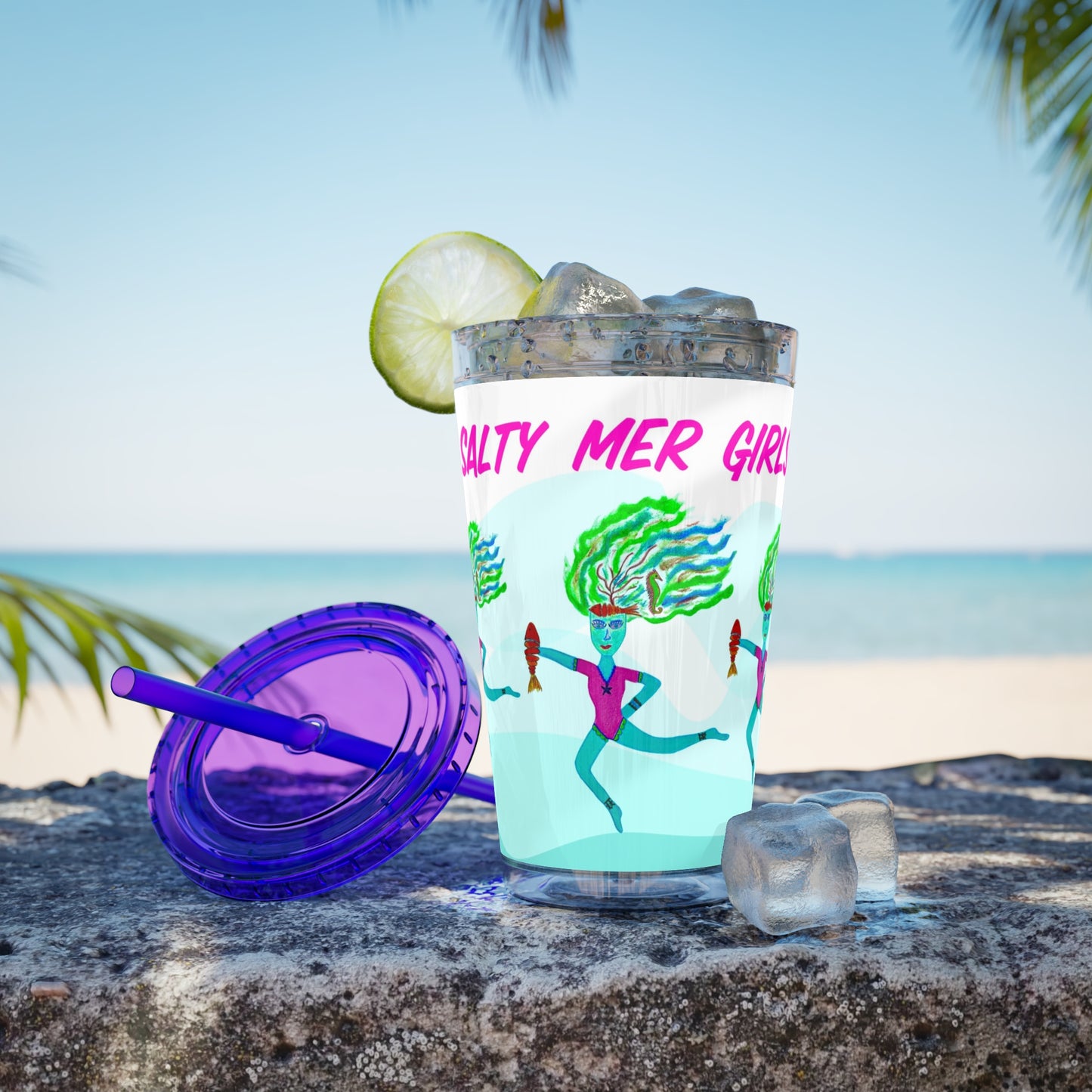 Salty Mer Girls - Sunsplash Tumbler with Straw, 16oz