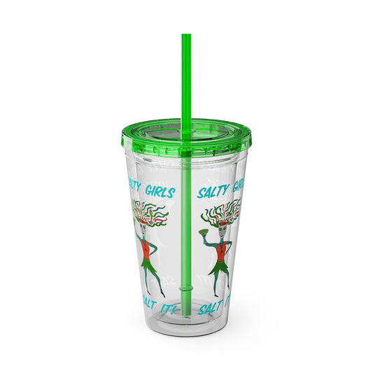 Salty Girls Salt It!  Sunsplash Tumbler with Straw, 16oz