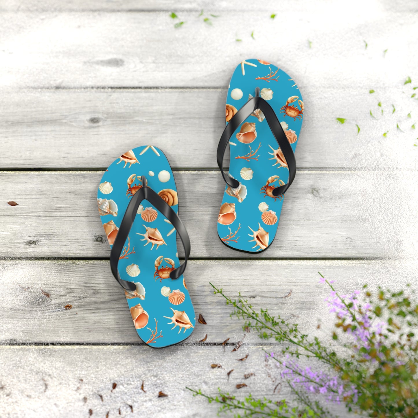 Sea Shells by the Seashore Flip Flops (L - 11/12 US)