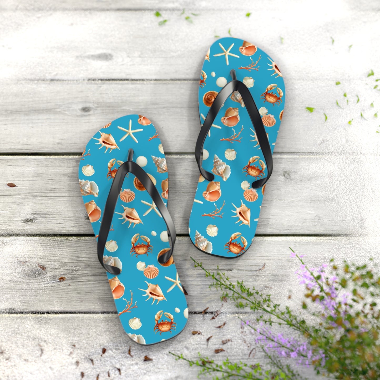 Sea Shells by the Seashore Flip Flops (L - 11/12 US)