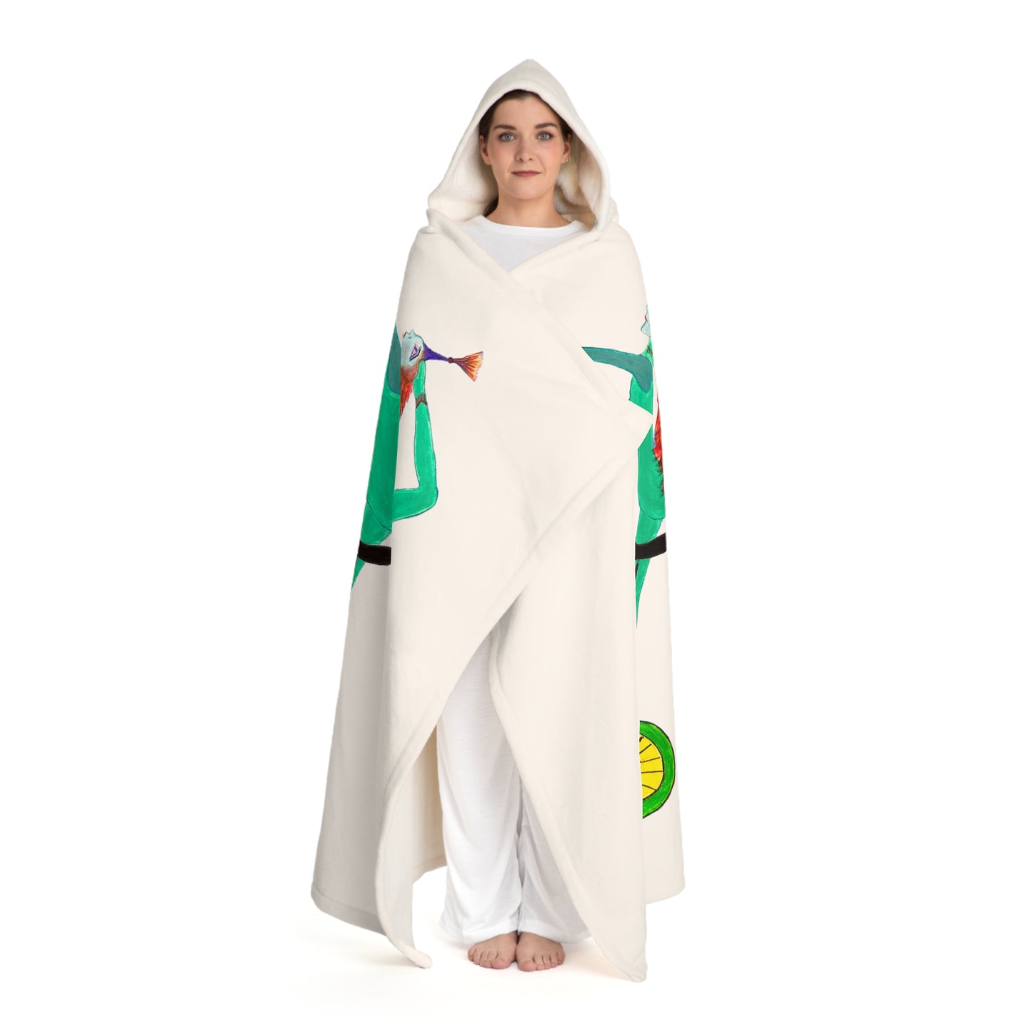 Super Heroine Rider! - Hooded Sherpa Fleece Blanket