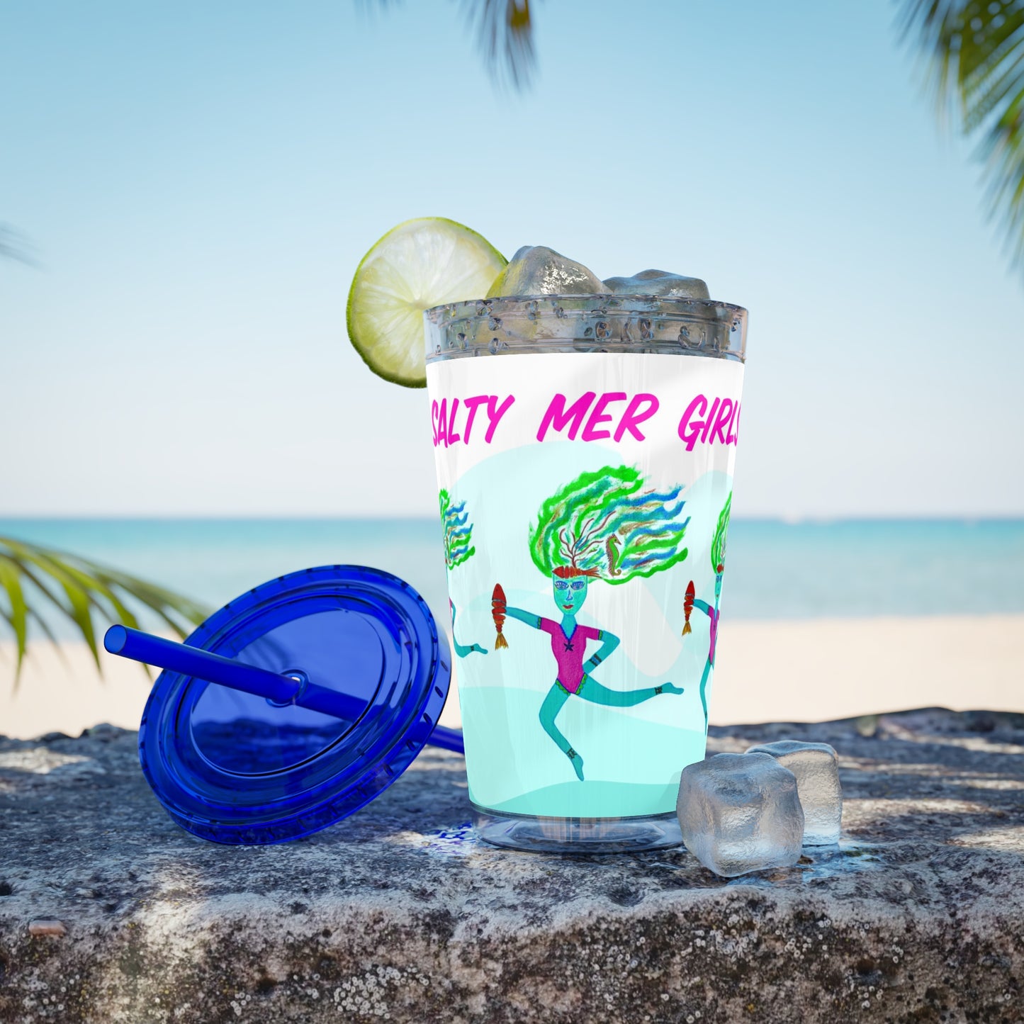 Salty Mer Girls - Sunsplash Tumbler with Straw, 16oz