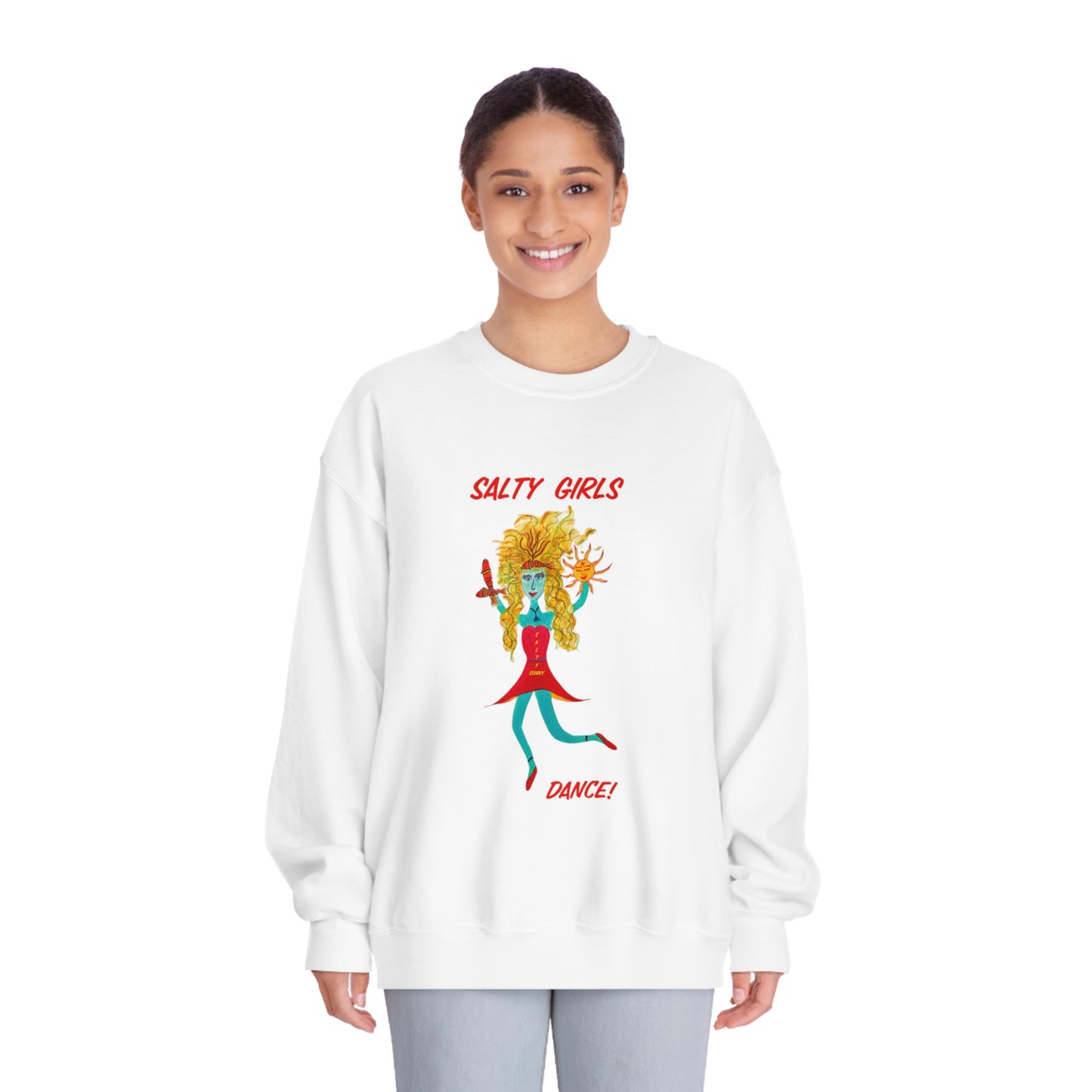 Salty Girls "Dance!" - Adult Unisex DryBlend® Crewneck Sweatshirt