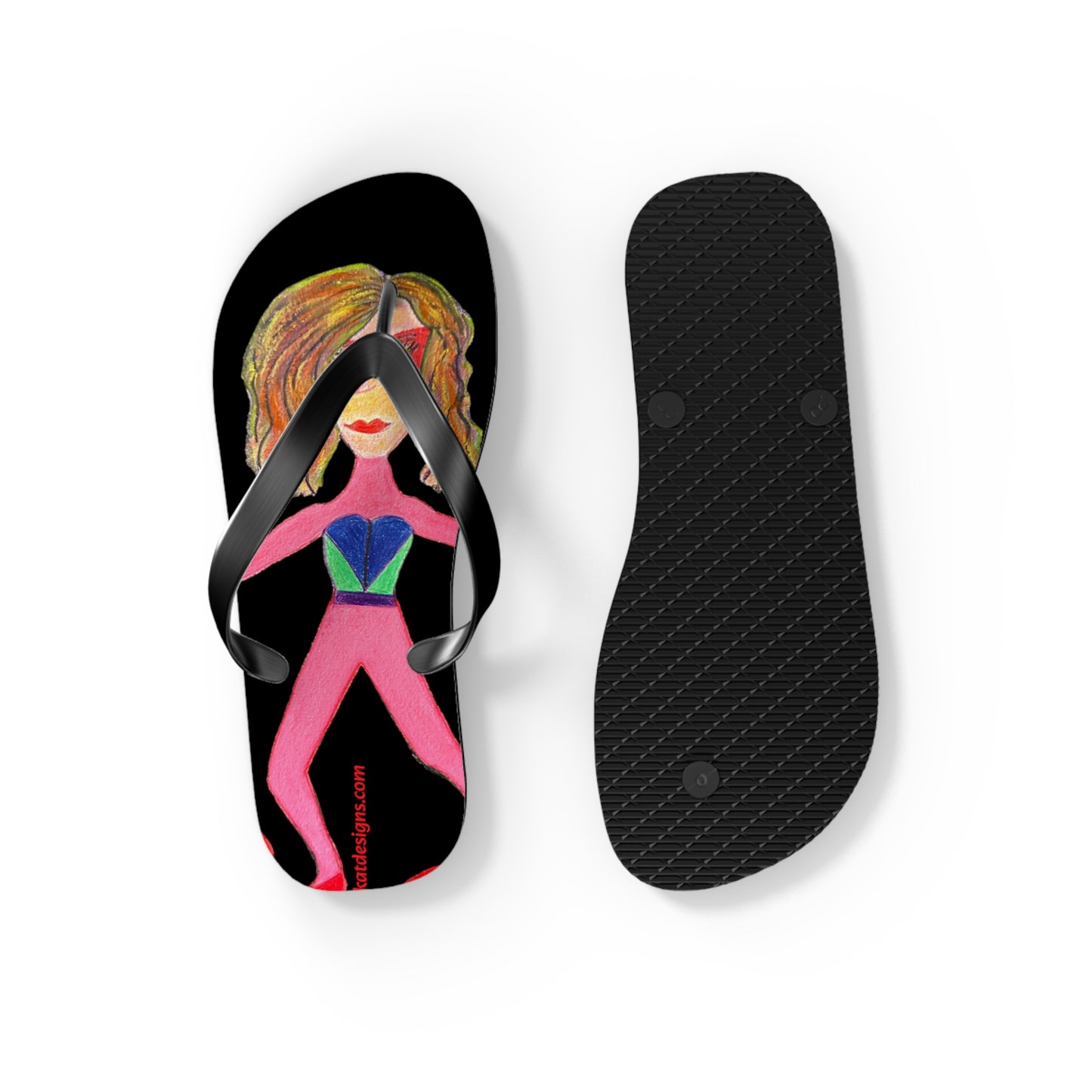 Super Heroine "PUSH" - Flip Flops (M) 9-10