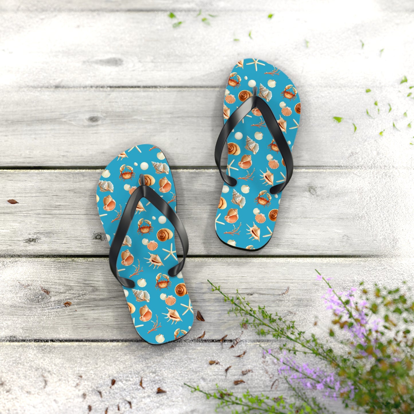 Sea Shells by the Seashore Flip Flops (S = 7/8  US)