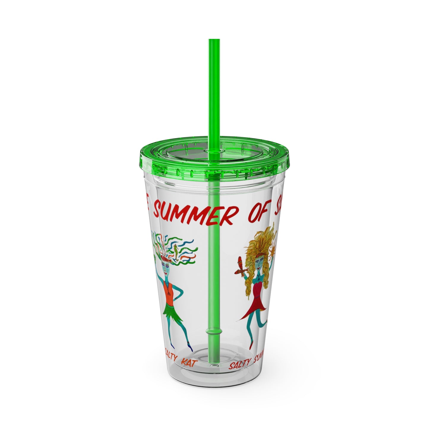 The Summer of Salt - Sunsplash Tumbler with Straw, 16oz