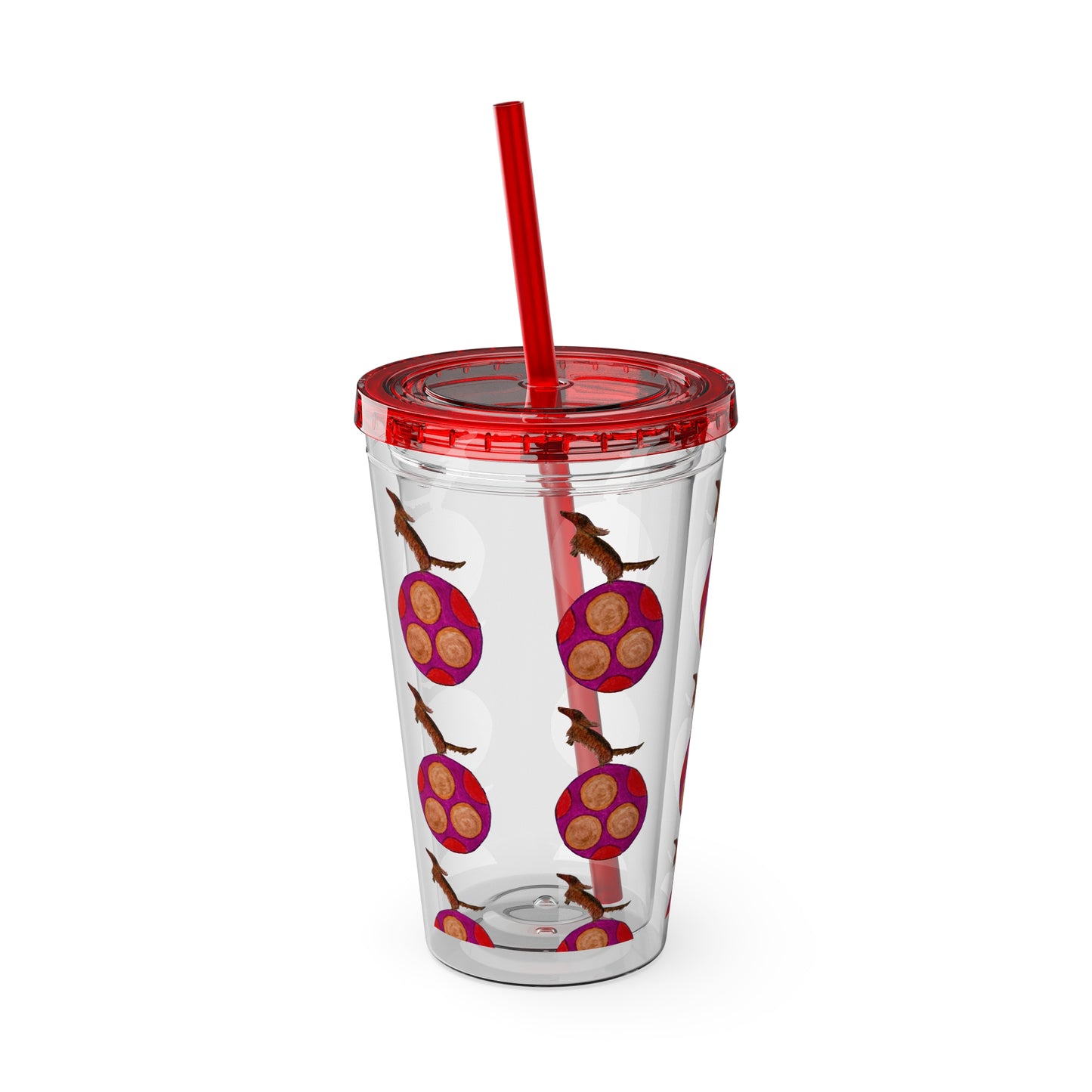 Chief Dancing Sunsplash Tumbler with Straw, 16oz